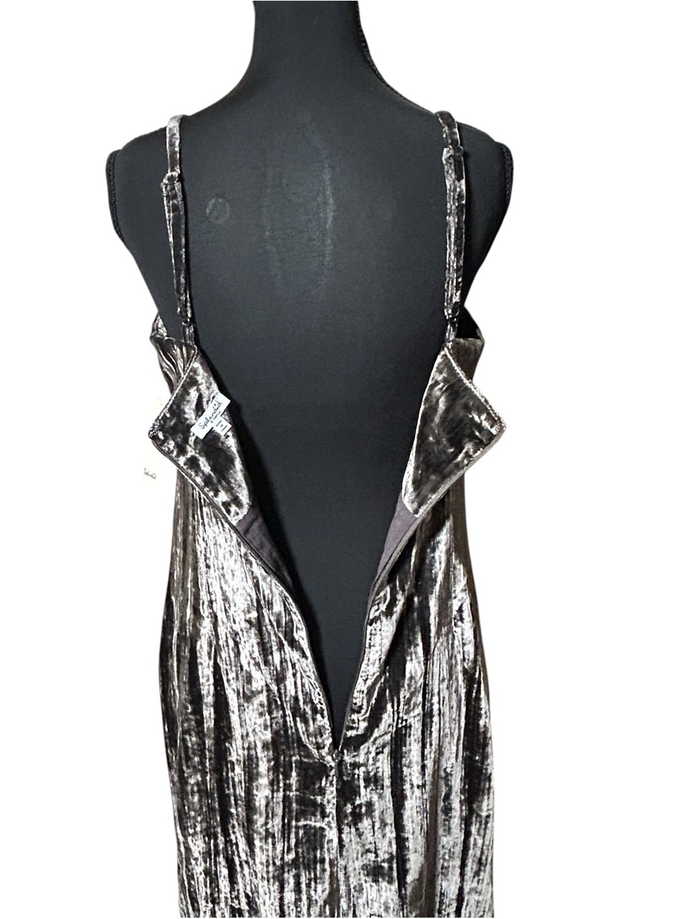 Splendid Black Crushed Velvet Midi Slip Dress Size XS NWT - Picture 9 of 13